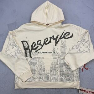RESERVE Sacred Sabbath Graphic Hoodie Size 2XL Bone Religious Art Design